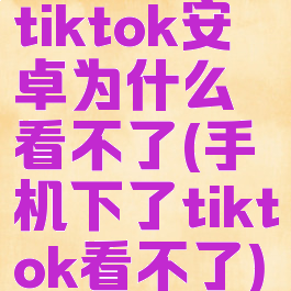 tiktok安卓为什么看不了(手机下了tiktok看不了)