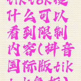 tiktok搜什么可以看到限制内容(抖音国际版tiktok色板)