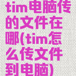 tim电脑传的文件在哪(tim怎么传文件到电脑)