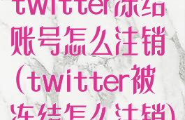 twitter冻结账号怎么注销(twitter被冻结怎么注销)