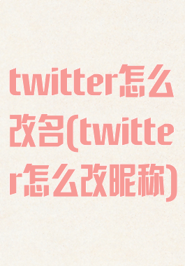 twitter怎么改名(twitter怎么改昵称)