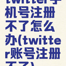 twitter手机号注册不了怎么办(twitter账号注册不了)