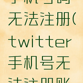 twitter手机号码无法注册(twitter手机号无法注册账号)