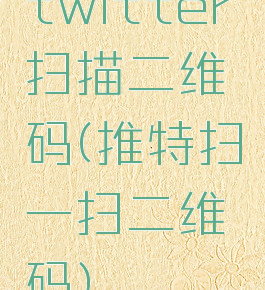 twitter扫描二维码(推特扫一扫二维码)