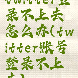 twitter登录不上去怎么办(twitter账号登录不上去)