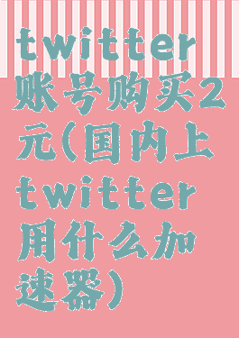 twitter账号购买2元(国内上twitter用什么加速器)
