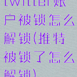 twitter账户被锁怎么解锁(推特被锁了怎么解锁)