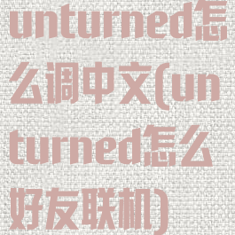 unturned怎么调中文(unturned怎么好友联机)