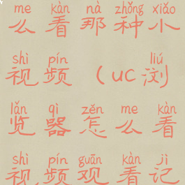 uc浏览器怎么看那种小视频(uc浏览器怎么看视频观看记录)
