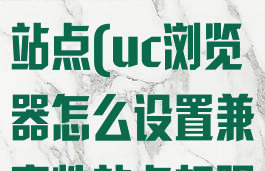 uc浏览器怎么设置兼容性站点(uc浏览器怎么设置兼容性站点权限)