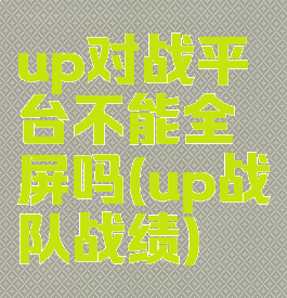 up对战平台不能全屏吗(up战队战绩)