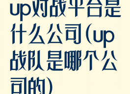up对战平台是什么公司(up战队是哪个公司的)