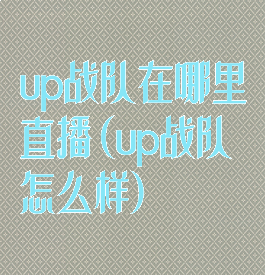 up战队在哪里直播(up战队怎么样)