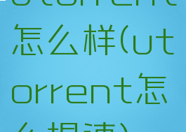utorrent怎么样(utorrent怎么提速)