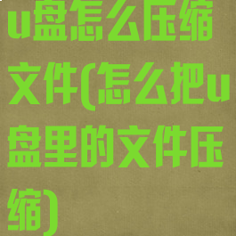 u盘怎么压缩文件(怎么把u盘里的文件压缩)