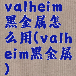 valheim黑金属怎么用(valheim黑金属)