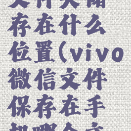 vivo微信文件夹储存在什么位置(vivo微信文件保存在手机哪个文件夹)