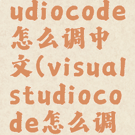 visualstudiocode怎么调中文(visualstudiocode怎么调中文版)