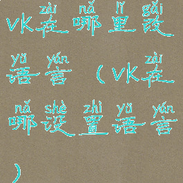 vk在哪里改语言(vk在哪设置语言)