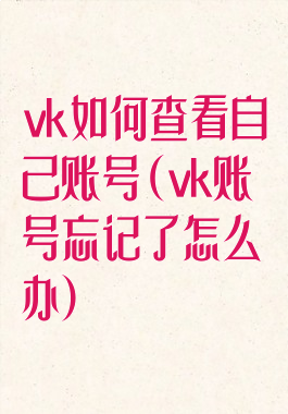 vk如何查看自己账号(vk账号忘记了怎么办)