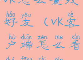 vk怎么查找好友(vk客户端怎么看对方视频)