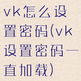vk怎么设置密码(vk设置密码一直加载)