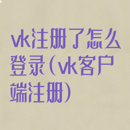 vk注册了怎么登录(vk客户端注册)