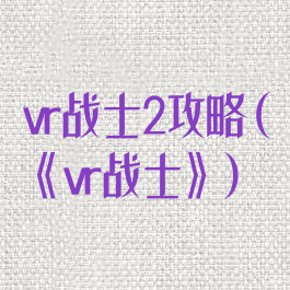 vr战士2攻略(《vr战士》)
