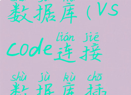 vscode连接数据库(vscode连接数据库插件)
