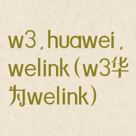 w3.huawei.welink(w3华为welink)