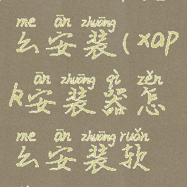 xapk安卓怎么安装(xapk安装器怎么安装软件)