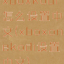 xboxkodi怎么设置中文(xboxonekodi设置中文)