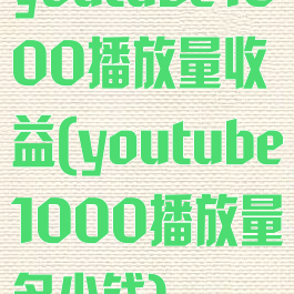 youtube1000播放量收益(youtube1000播放量多少钱)