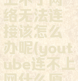 youtube上不了网络无法连接该怎么办呢(youtube连不上网什么原因)