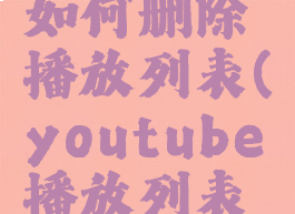 youtube如何删除播放列表(youtube播放列表删除不了)