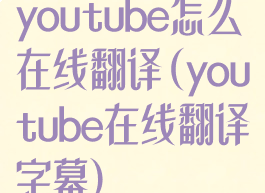 youtube怎么在线翻译(youtube在线翻译字幕)
