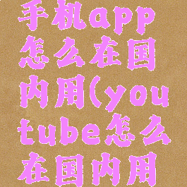 youtube手机app怎么在国内用(youtube怎么在国内用知乎)