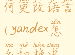 yandexapp如何更改语言(yandex怎么切换中文)