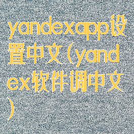 yandexapp设置中文(yandex软件调中文)