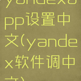 yandexapp设置中文(yandex软件调中文)