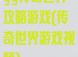 yy传奇世界攻略游戏(传奇世界游戏视频)