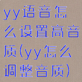 yy语音怎么设置高音质(yy怎么调整音质)