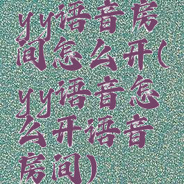 yy语音房间怎么开(yy语音怎么开语音房间)