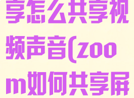zoom屏幕共享怎么共享视频声音(zoom如何共享屏幕)